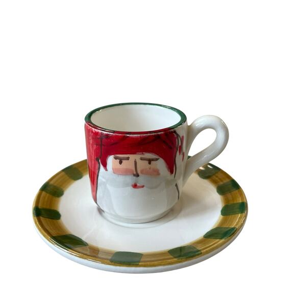 Vietri Old St. Nick Espresso Cup Saucer NEW - Picture 1 of 14